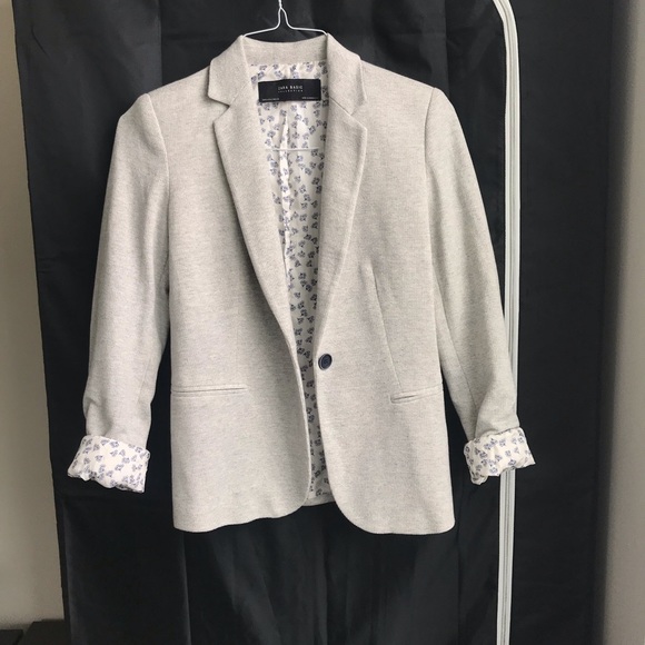 ZARA casual grey blazer with elbow pads - Picture 3 of 4